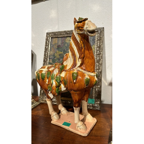 132 - Tang style Glazed Pottery Horse - 45cm Tall