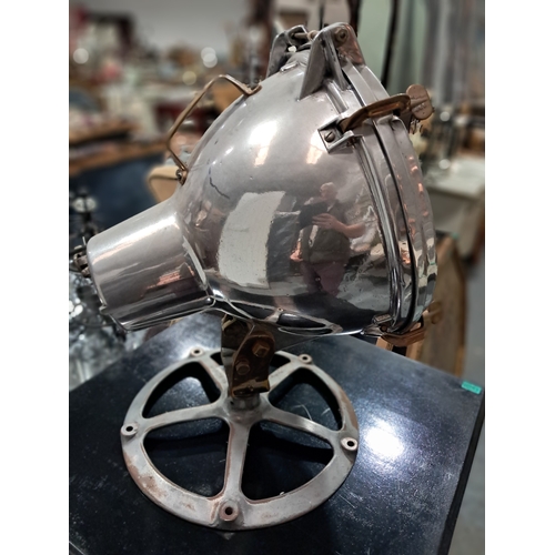 161 - Grouse Hinds Chrome Ships Spotlight Lamp on Stand (66cm Tall - 42cm Diameter)