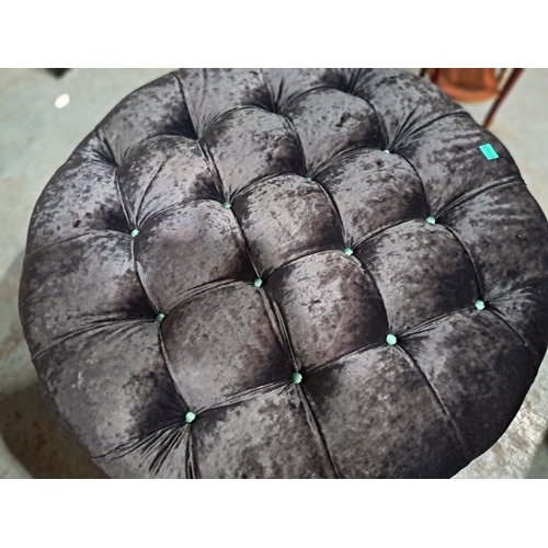 193 - Beautifully Upholstered Circular Stool (42cm High - 100cm Diameter)