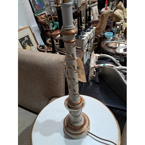 38 - Decorative Circular Wine or Lamp Table and a similar Table Lamp