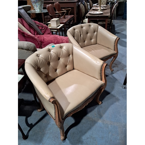 200 - Pair of Library Armchairs with Limed Oak Frame