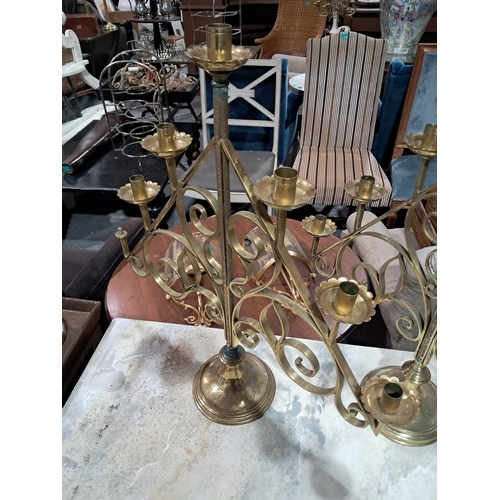 204 - Pair of Brass Candlestands