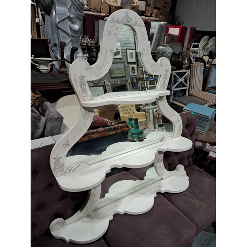 210 - Good Decorative Wall or Overmantle Mirror with Painted Decoration