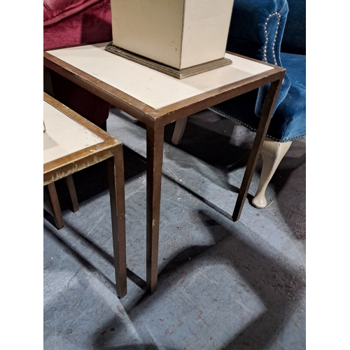 241 - Set of 3 Stylish Metal Occasional Tables together with a Set of Trinket Boxes