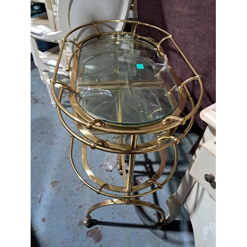 247 - Brass and Glass Hostess Trolley (needs some attention)