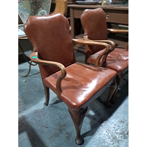 252 - Pair of Georgian Style Mahogany Armchairs