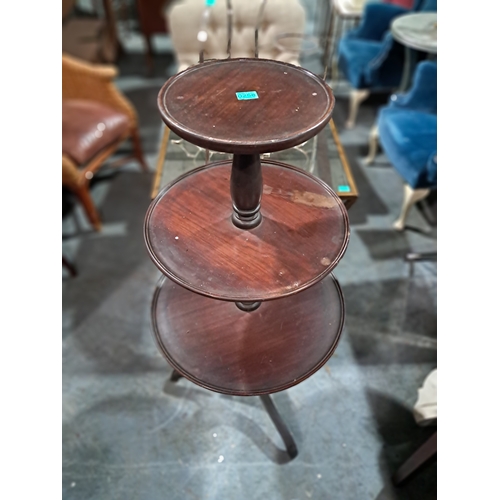 258 - Georgian Mahogany 3 tier Circular Dumbwaiter