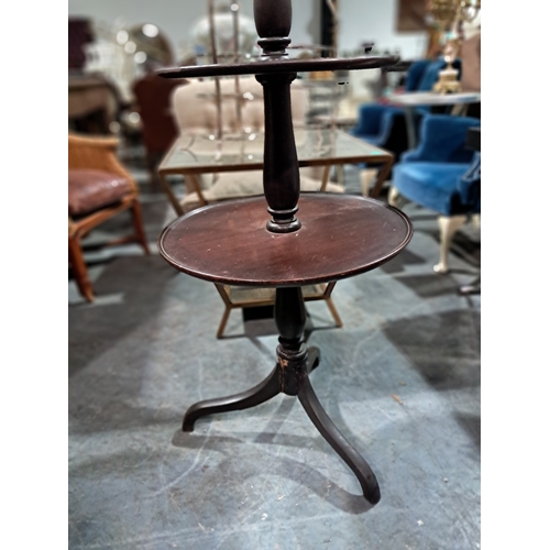 258 - Georgian Mahogany 3 tier Circular Dumbwaiter