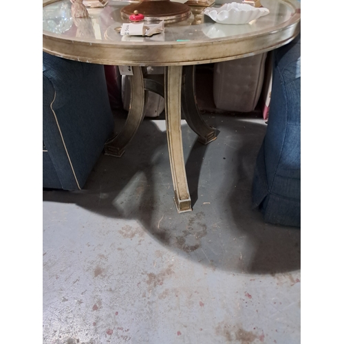 276 - Silvered Wood and Mirror Glass Breakfast Table (100cm Wide)