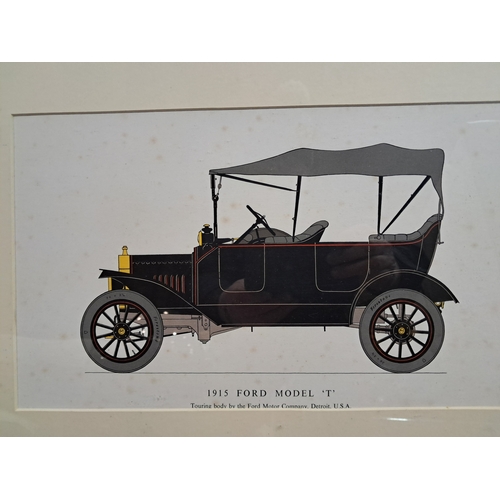 291 - Set of 3 Framed Vintage Car Prints (Each 56cm x 41cm)