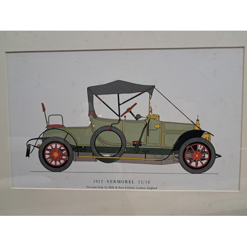 291 - Set of 3 Framed Vintage Car Prints (Each 56cm x 41cm)