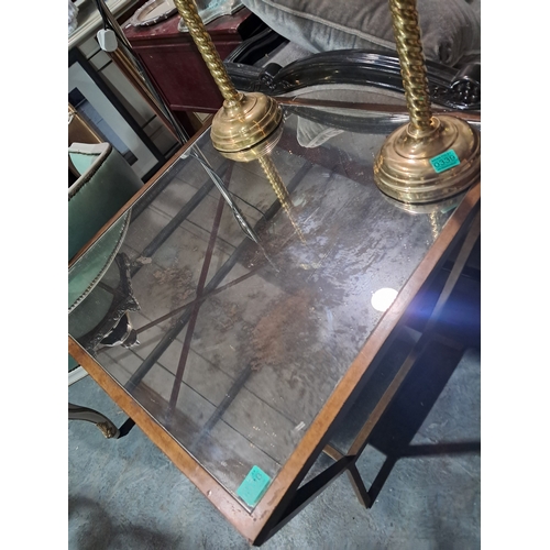 333 - Art Deco Style Metal and Mirror Glass Occasional or Lamp Table (70cm x 70cm x 67cm)