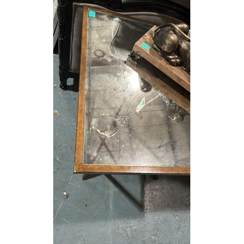 333 - Art Deco Style Metal and Mirror Glass Occasional or Lamp Table (70cm x 70cm x 67cm)