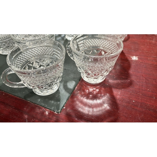 345 - Large Glass Punch Bowl and Punch Cups