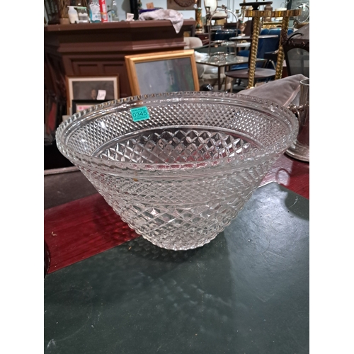 345 - Large Glass Punch Bowl and Punch Cups