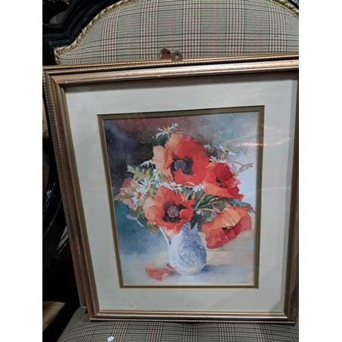 349 - Set of 6 Framed Floral Still Life Prints - After Adrienne Fletcher