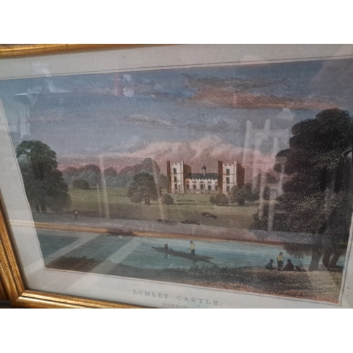 381 - Set of 4 Framed Coloured Prints of English Country Houses (55cm x 42cm)