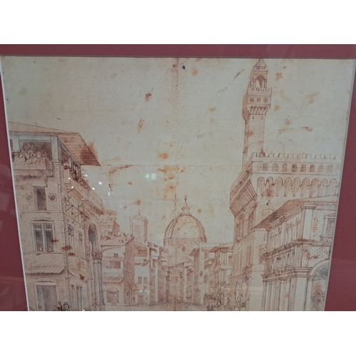 387 - Lot of 4 Framed Italian Architectural Prints - Note: all the same image - good frames (50cm x 56cm)