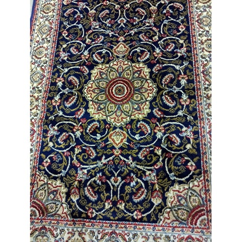 401 - Blue Ground Tree of Life Pattern Runner with Ivory Border (Unused Sample) - 260cm x 66cm