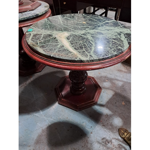 438 - Three Marble Top Pub Tables (68cm Diameter x 65cm Tall)