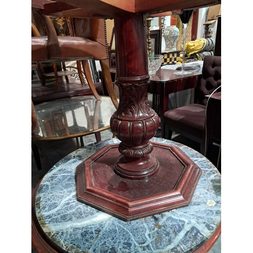 438 - Three Marble Top Pub Tables (68cm Diameter x 65cm Tall)