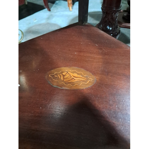 439 - Georgian Mahogany Corner Washstand with Inlaid Conch Shell