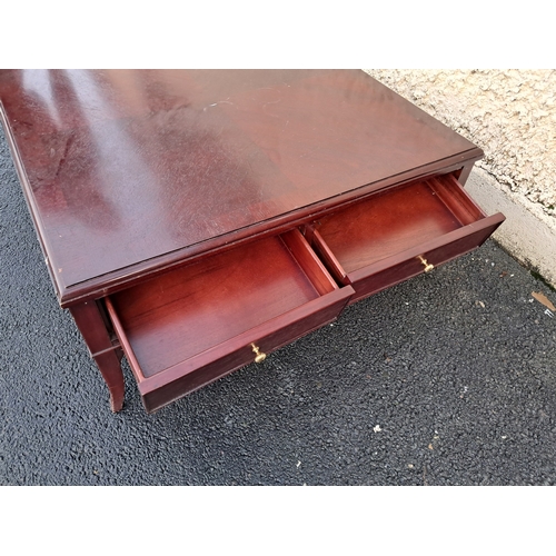 485 - Large Mahogany Coffee Table with 4 Drawers (108cm x 108cm x 46cm)