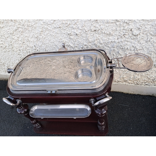 488 - Very Good Mahogany and Silver Plate Carvery Trolley