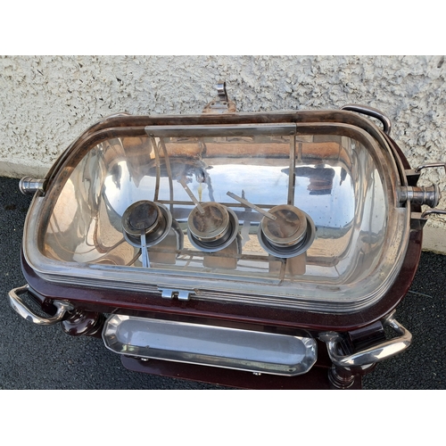 488 - Very Good Mahogany and Silver Plate Carvery Trolley