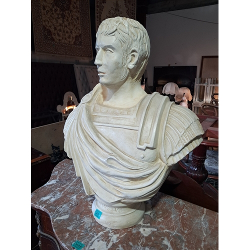 489 - Plaster Bust of a Roman General (72cm Tall)