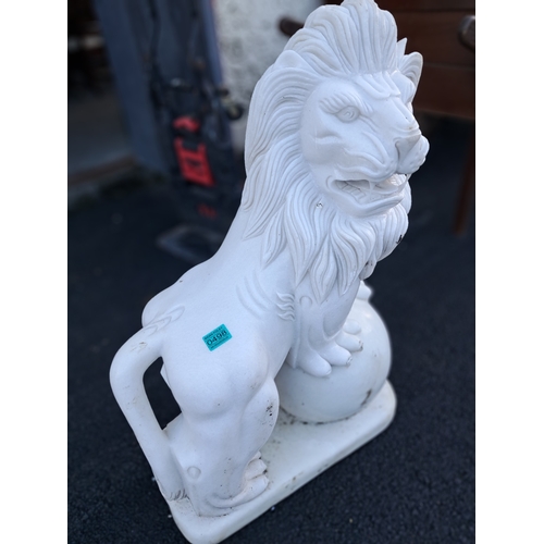 498 - Oriental Cast Marble Figure of a Lion (Heavy) 82cm Tall