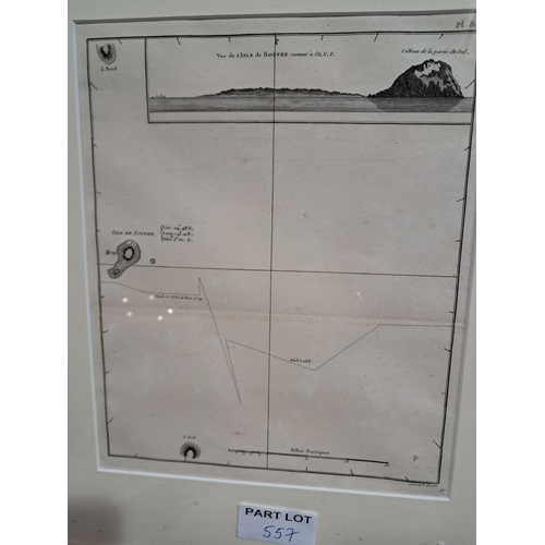 557 - Lot of 5 Framed 18th Century Black and White Maps