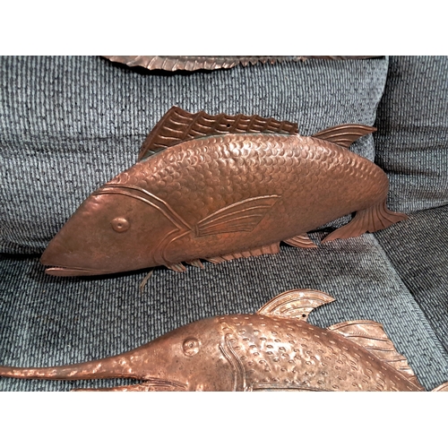 579 - Lot of 5 Copper Fish for Wall Mounting