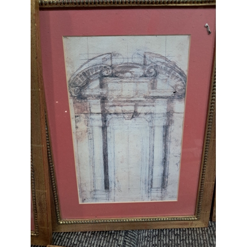 583 - Lot of 10 Architectural Prints of 