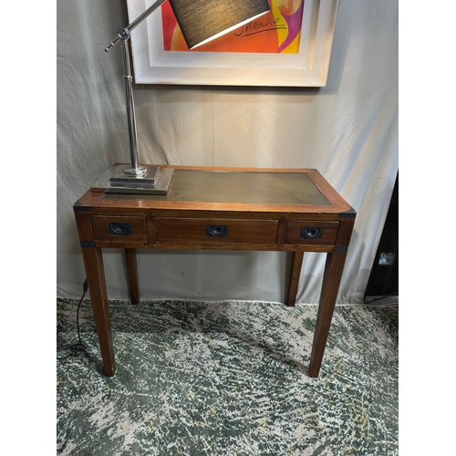 11 - Military Campaign style Writing Desk with Leather insert (90cm W x 48cm D x 78cm H)