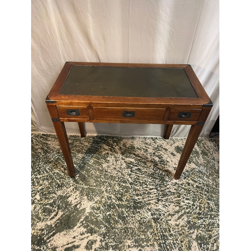 11 - Military Campaign style Writing Desk with Leather insert (90cm W x 48cm D x 78cm H)