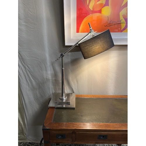 12 - Decorative Chrome Desk Lamp with Black Oval Shade