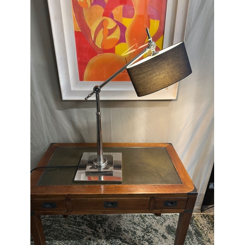 12 - Decorative Chrome Desk Lamp with Black Oval Shade