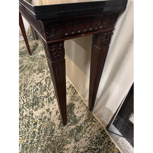 15 - Adams style Consul Table with Black Marble Top (150cm W x 40cm D x 91cm H)