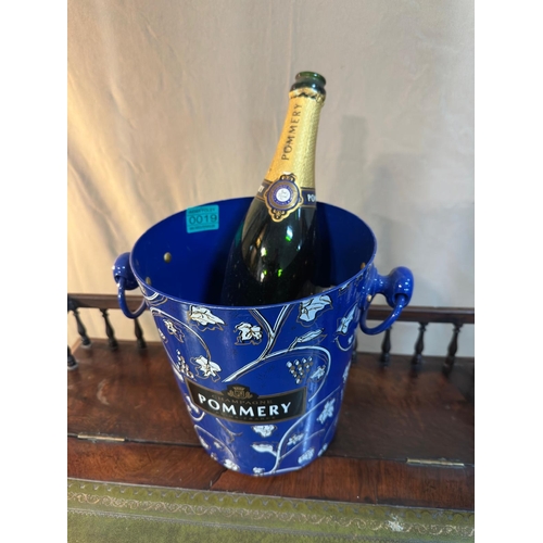 19 - Vintage Pommery Champagne Ice Bucket with traditional Pommery Trademark with Blue Art Nouveau decora... 