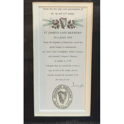 20 - Original Guinness Heritage Print - well framed of the Postage Stamp issued to commerate Arthur Guinn... 