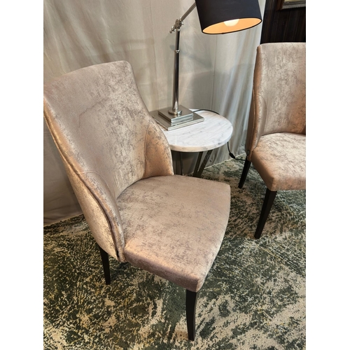 25 - Pair of Gilt Style Material Covering Chairs 