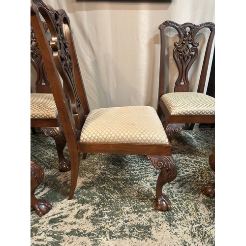31 - Set of 6 Vintage Hardwood Dining Chairs in chippendale manner