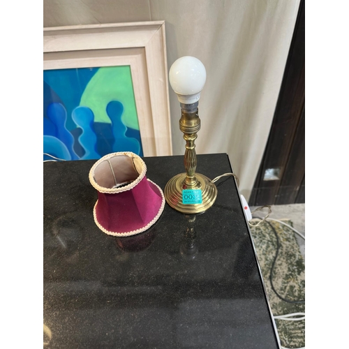 35 - Miniature Brass Pillar Table Lamp (Height 25cm)