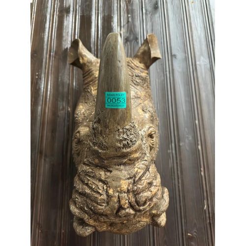 53 - Model of a Wall Mounted Rhino Head (resin made)