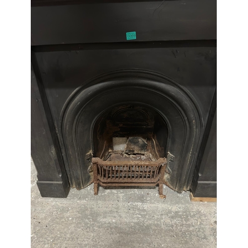 69 - Cast Iron Fireplace and Metal Insert (142cm W) (23cm D x 117cm H)