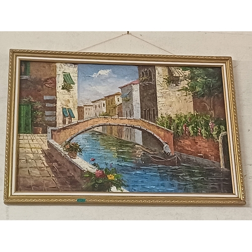 189 - Gilt Framed Picture of Venice - Print on Canvas