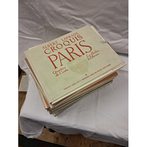 130 - Albert Laprade CroQuis - Sketches of Paris - 8 Loose Leaf Volumes 8 Loose Leaf Volumes