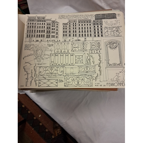 130 - Albert Laprade CroQuis - Sketches of Paris - 8 Loose Leaf Volumes 8 Loose Leaf Volumes