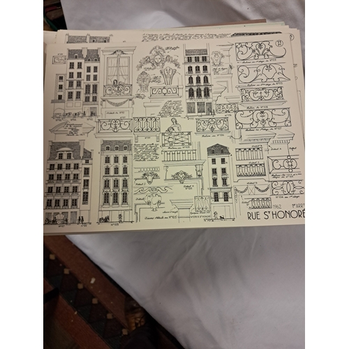 130 - Albert Laprade CroQuis - Sketches of Paris - 8 Loose Leaf Volumes 8 Loose Leaf Volumes